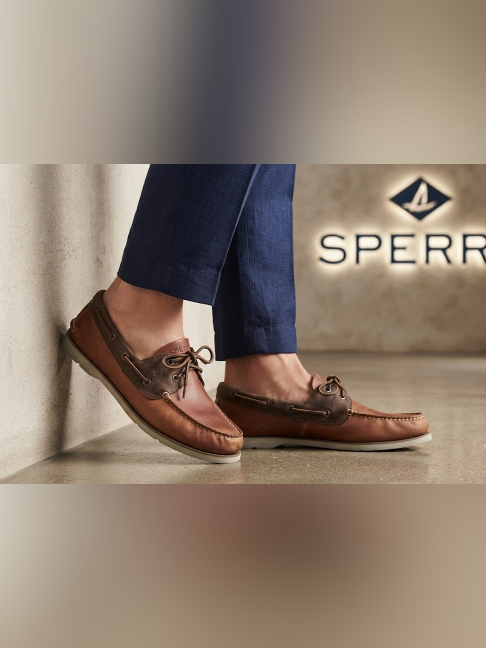 New authentic Sperry signature leather boat shoes sz 13 men’s Display